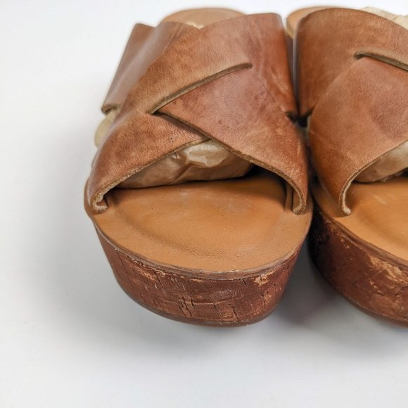 Kork-Ease Sabrina Leather Strappy Platform Sandal Brown Size 6/36.5 - Picture 5 of 16